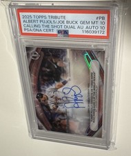 2025 Calling The Shot Albert Pujols Joe Buck Dual Auto 1/50 PSA 10 Auto 10 Pop 1