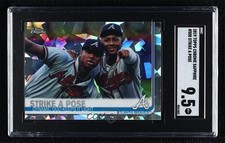2019 Topps Chrome Sapphire Checklist Ronald Acuna Jr Ozzie Albies #508 ya6