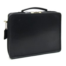 Old COACH briefcase 0534 Leather Black 30.5x23.5cm Men's business F/S