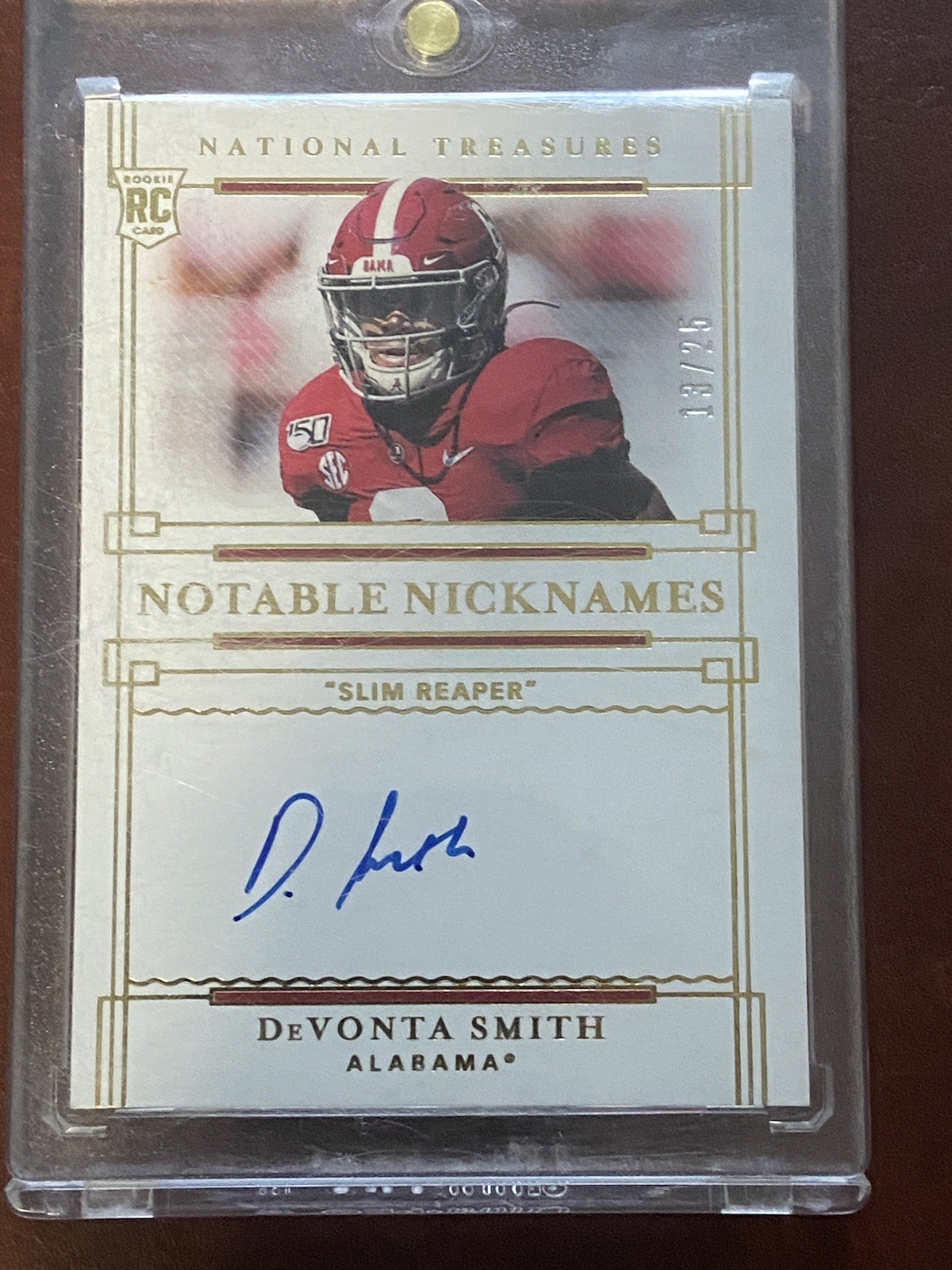 DeVonta Smith Panini National Treasures Collegiate Notable Nicknames Autographs #NNDS Base