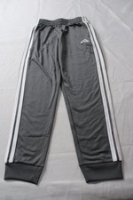 Adidas Boys' Mid Rise Iconic Tricot Cuffed Track Pants WR4 Grey Medium