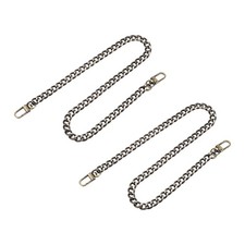 Iron Flat Chain Straps, 24" 2Pcs Handbag Chains Purse Straps Replacement, Bronze
