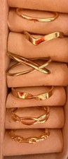 Elegant Gold Ring Set Trendy Stackable Statement Bands Collection