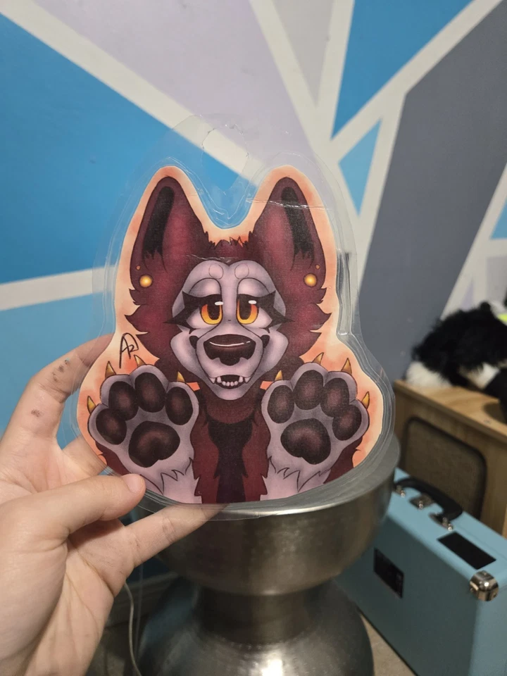 粉色哈士奇皮衣部分动物服装吉祥物头部和尾巴! — 第 4/4 张图片