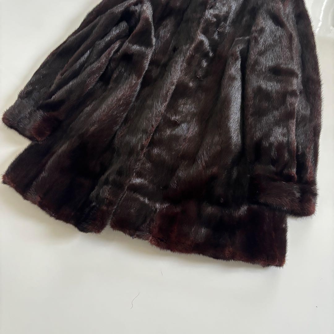 HARAJAKU Mother Mink Fur Coat  XL Dark Brown Unisex JAPAN image 4