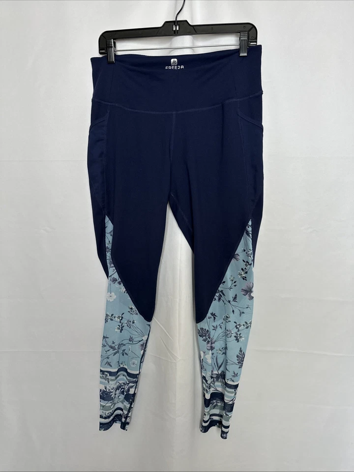 Free2B Mujer Leggings Pantalones Yoga Azul Marino Talla-L #2190 Foto 3 de 4