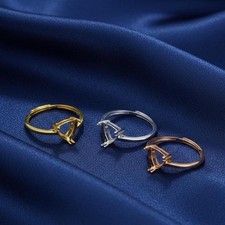 Sterling Silver 8mm Trillion Triangle Solitaire Ring Semi Mount Engagement Ring