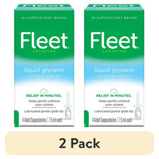 2 Pack Fleet Laxative Liquid Glycerin Suppositories 4 Adult Suppositories 7.5 ml