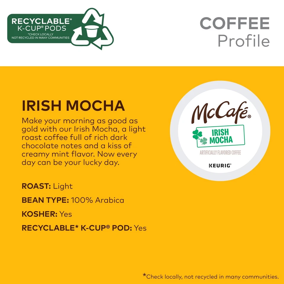 McCafe Irish Mocha, Keurig K-Cup Pods, Flavored Coffee, 72 Count - Image 3 of 4