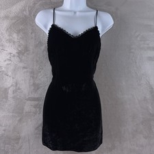 Reformation Laine Velvet Dress Womens Size XS Black Sweetheart Neck Mini