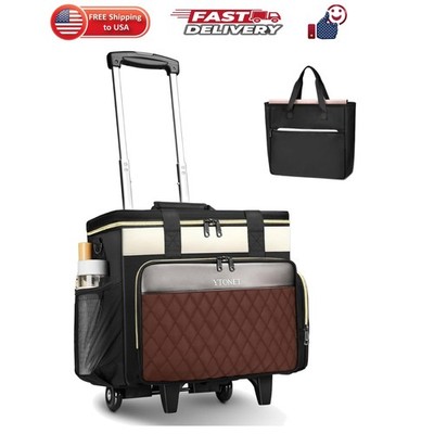 Versatile Large Rolling Bag for Teachers with Padded Laptop Compartment & Tote