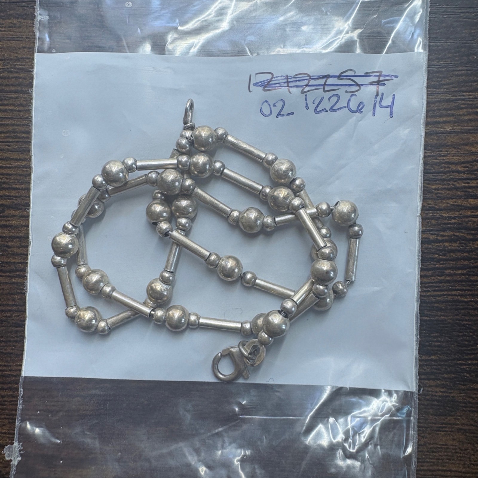 VTG Solid Sterling Silver 925 Beaded Station Neck… - image 8