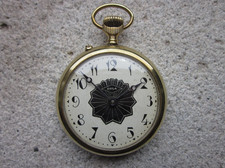 OROLOGIO DA TASCA ORSA CASSA TRENO COLOR ORO CIPOLLA CAPO STAZIONE FERROVIA FS