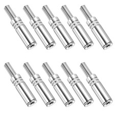 10Pcs 1/8" 3.5mm TRS Audio Female Plug, Mono Jack Plug Adapter, Silver Tone