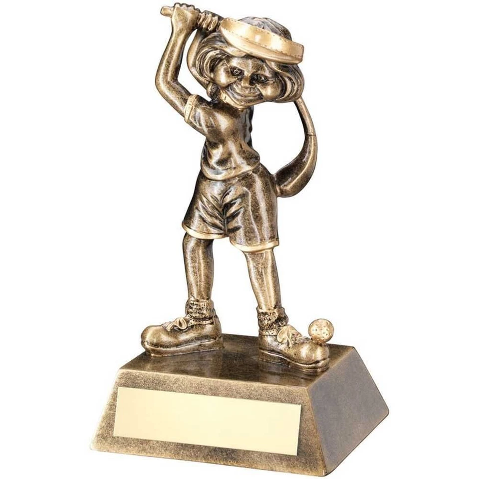 #TROPHIESANDMEDALSR4US Weibliche Comic Golf Figur Bronze Gold Trophäe 5,5 Zoll KOSTENLOSE Gravur
