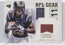 2012 National Treasures NFL Gear Trio Materials Prime 2/25 Chris Givens #8 2a8