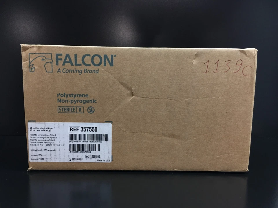 Corning Falcon REF 357550 Serological 50mL Pipet 50 in 1mL With Plug 100/Cs - Image 4 of 4