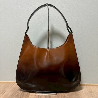 Y2K Salvatore Ferragamo Gancini Leather Shoulder Bag Gradation A4 