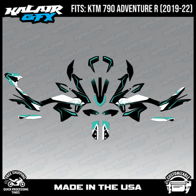 Graphics Kit for KTM 790 ADVENTURE R (2019-2022) Evader Series - Teal