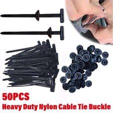 50 PCS Nylon Universal Cable Tie Buckle Heavy Duty Self-Locking Zip Ties Holder