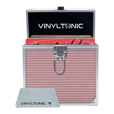 Vinyl Tonic 7`` Vinyl Storage Case With Cloth   Rose Gold NEW