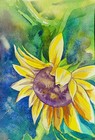 Sunflower Star - watercolor painting original On Paper. Not A Print — photo 1