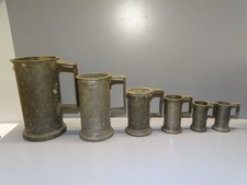 -6 MESURES ETAIN ANCIENNES BOISEAUX de MESURE COLLECTION DECO CUISINE  D