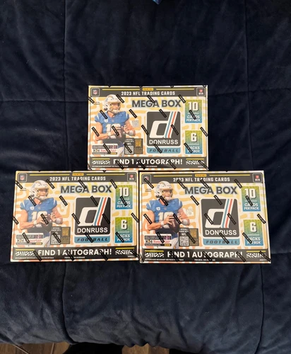 2023 Panini NFL Donruss Football Mega Box Factory Sealed One Auto Per BOX x3