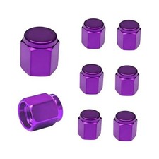 8 PCS Tire Valve Stem Caps, Aluminum Alloy Tire Valve Stem Protective Purple