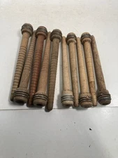 Wood Bobbins, Quills Vintage Factory Reclaimed 7 3/8" and 8" ---lot of 10