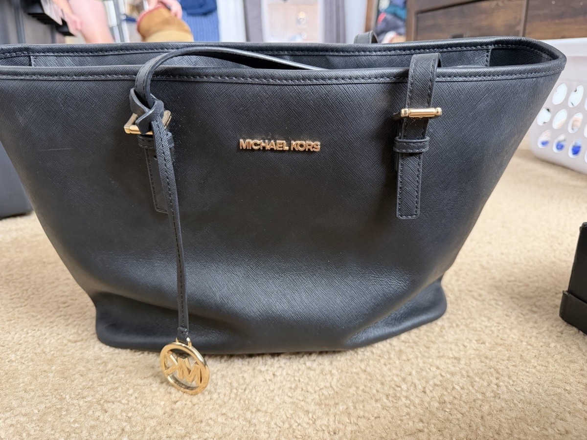 Used Large Black Michael Kors Multifunction Laptop Shoulder Tote
