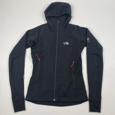 The North Face Womens XS Summit Series Soft Shell Full Zip Jacket Hoodie Black