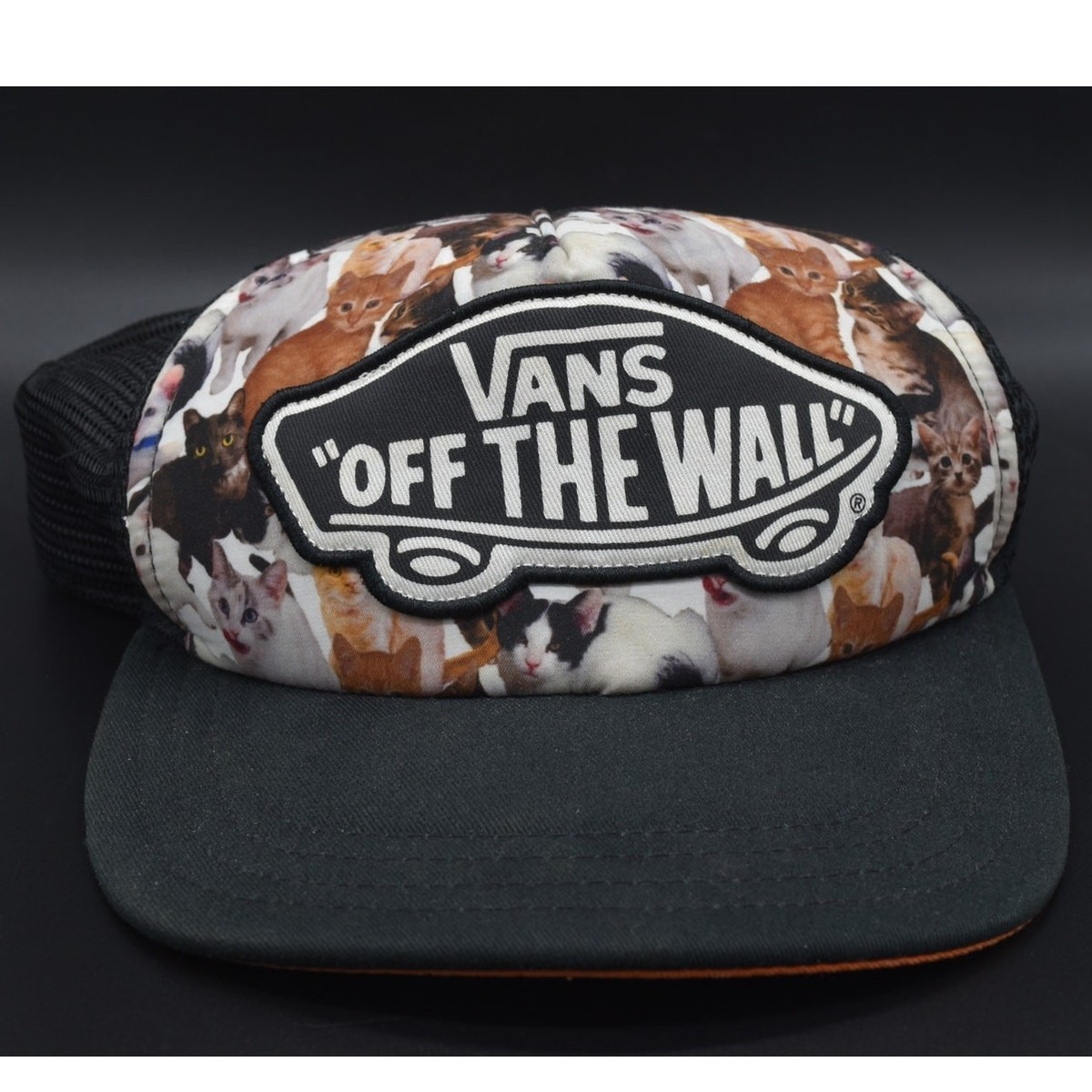 Vans Off the Wall x ASPCA Cat Print Hat Snapback Mesh Trucker Cap