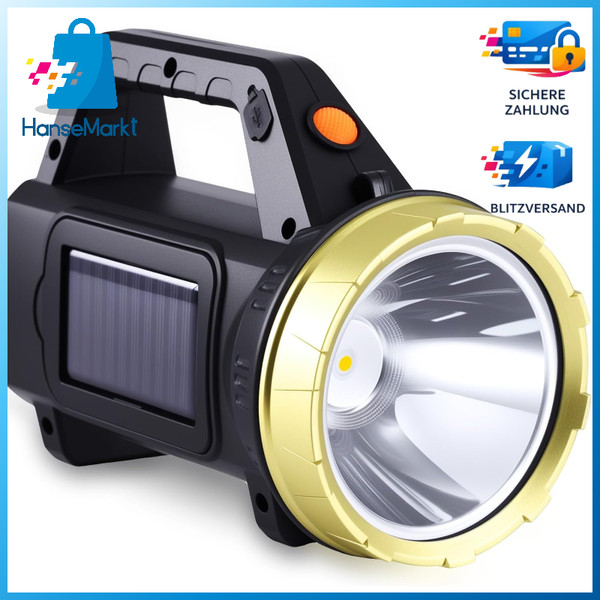 Solar-Led-Taschenlampe 150 Lumen IP66 Wasserdicht Wiederaufladbar Tragbar-image