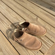 UGG Tasman Women s US 8 Brown Suede Slip-On Clog Slippers Rubber Outsole