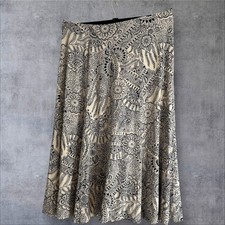 Eastex White And Navy Floral Print A Line Summer Skirt Size 14 C5a