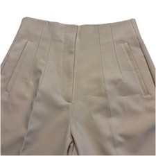 NWT Zara High Waisted Trouser Cream Tapered leg Women s Sz M