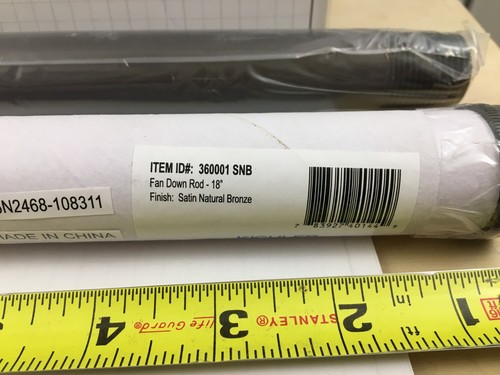 Kichler 360001SNB Ceiling Fan Downrod 18 Inch Satin Natural Bronze - Picture 2 of 6