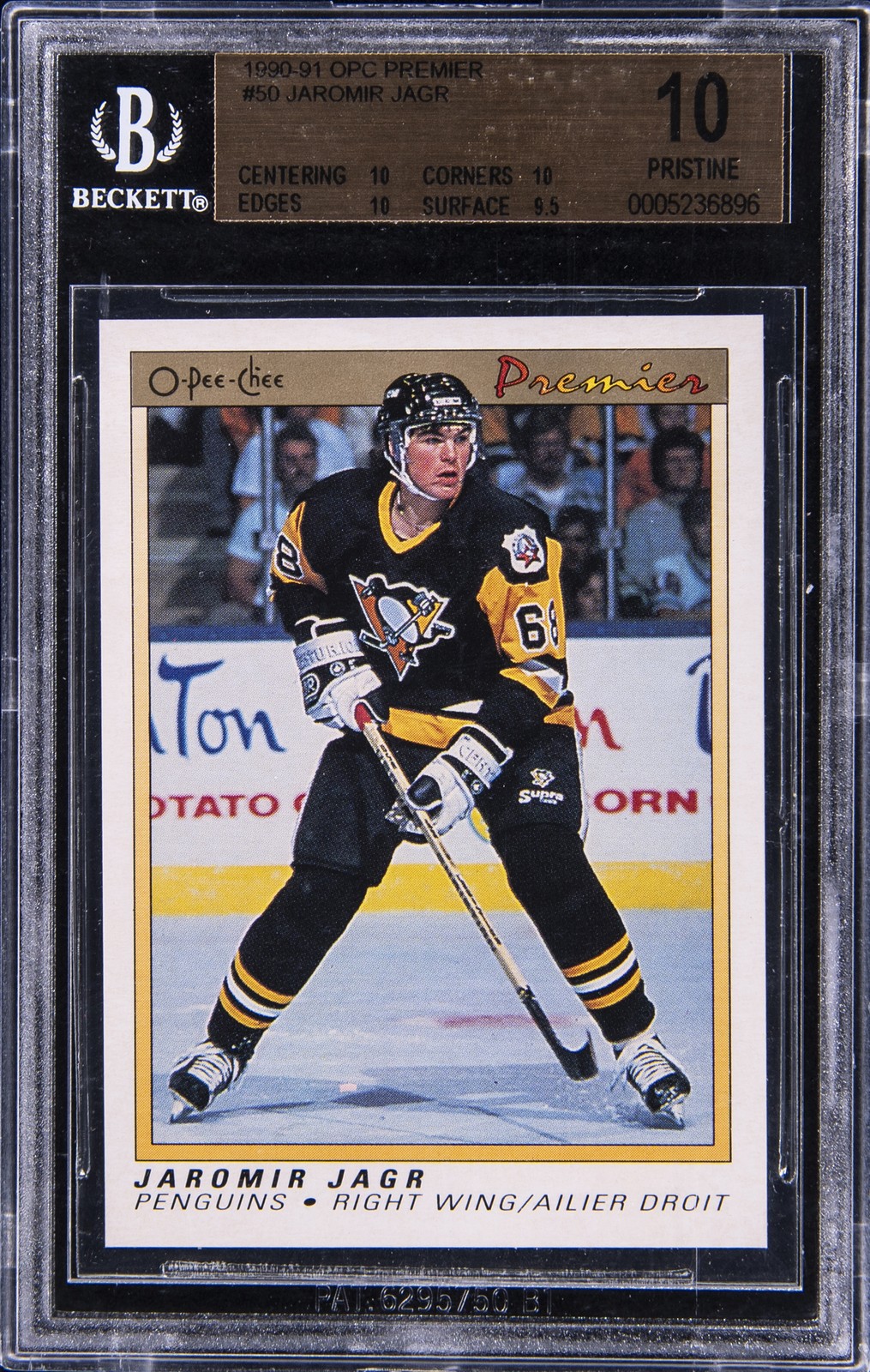 1990-91 O-PEE-CHEE PREMIER #50 JAROMIR JAGR BGS 10