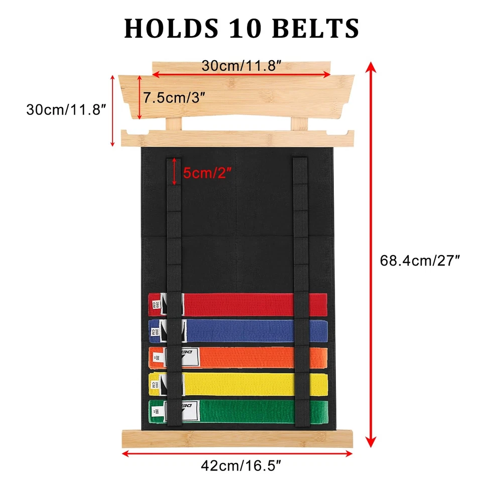 Настенный органайзер ремней боевых искусств с трофеями и медалями стойка для демонстрации,... - Изображение 2 из 4