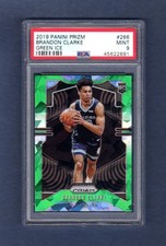 BRANDON CLARKE 2019-20 PANINI PRIZM GREEN ICE ROOKIE # 266 PSA 9 MINT GRIZZLIES