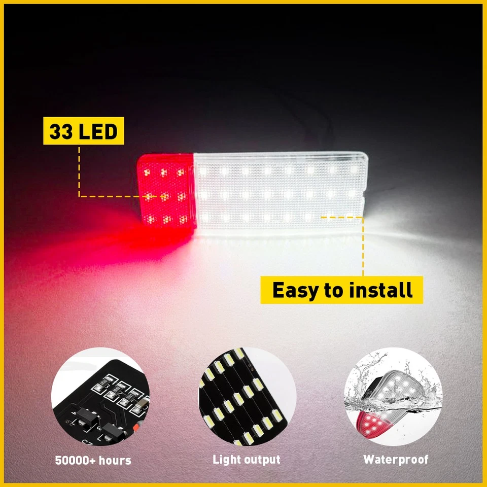 LED Panel Door Interior Courtesy Light Pair Lamp For 1992-1996 Ford F150 F250 2X - Image 4 of 4