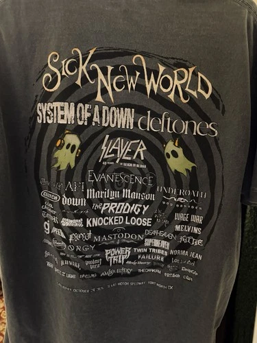 Sick New World 2026 Collection Men’s L Gray Crewneck Band Graphic Tee image 3