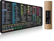 Excel Cheat Sheet Desk Pad   XL 31.5  x 11.8  Extended Large XL - Shortcut
