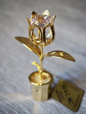 KG & C, INC Swarovski Crystal 24 Gold Plated Tulip