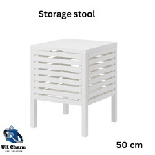 IKEA MUSKAN Sgabello Portaoggetti Panca Bianco Compatto Resistente, 50 cm