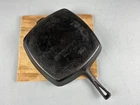 WAGNER WARE 11" Square B Cast Iron Skillet Thumb Print Handle 1960's USA VTG