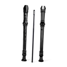 Soprano Recorder Instrument for 8 hole flute German Fingering Black