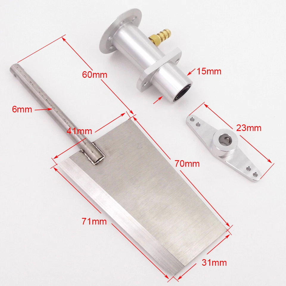 FSR-V 70*31mm Boat Rudder Submerged Rudder for RC Racing Boat Speed MONO V Oval - Image 2 of 4