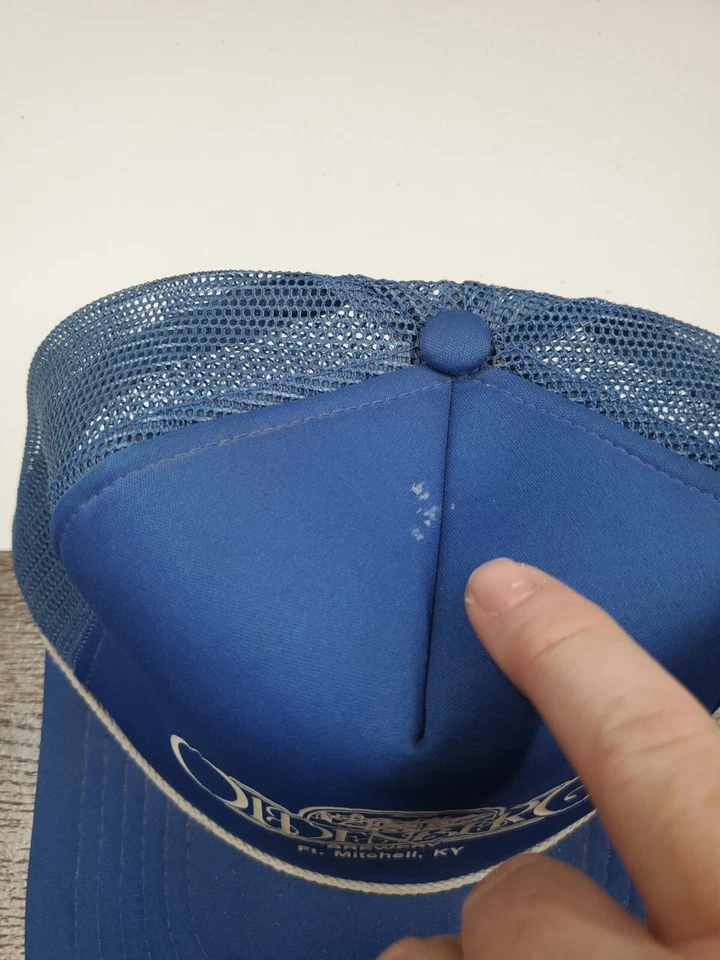 DE COLECCIÓN Oldenberg Brewery Azul Trucker Sombrero Gorra Ft Mitchell KY Kentucky Foto 3 de 4